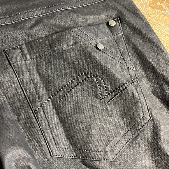 SIMON CHANG Dark Brown Coated Pant 8 - Picture 7 of 9